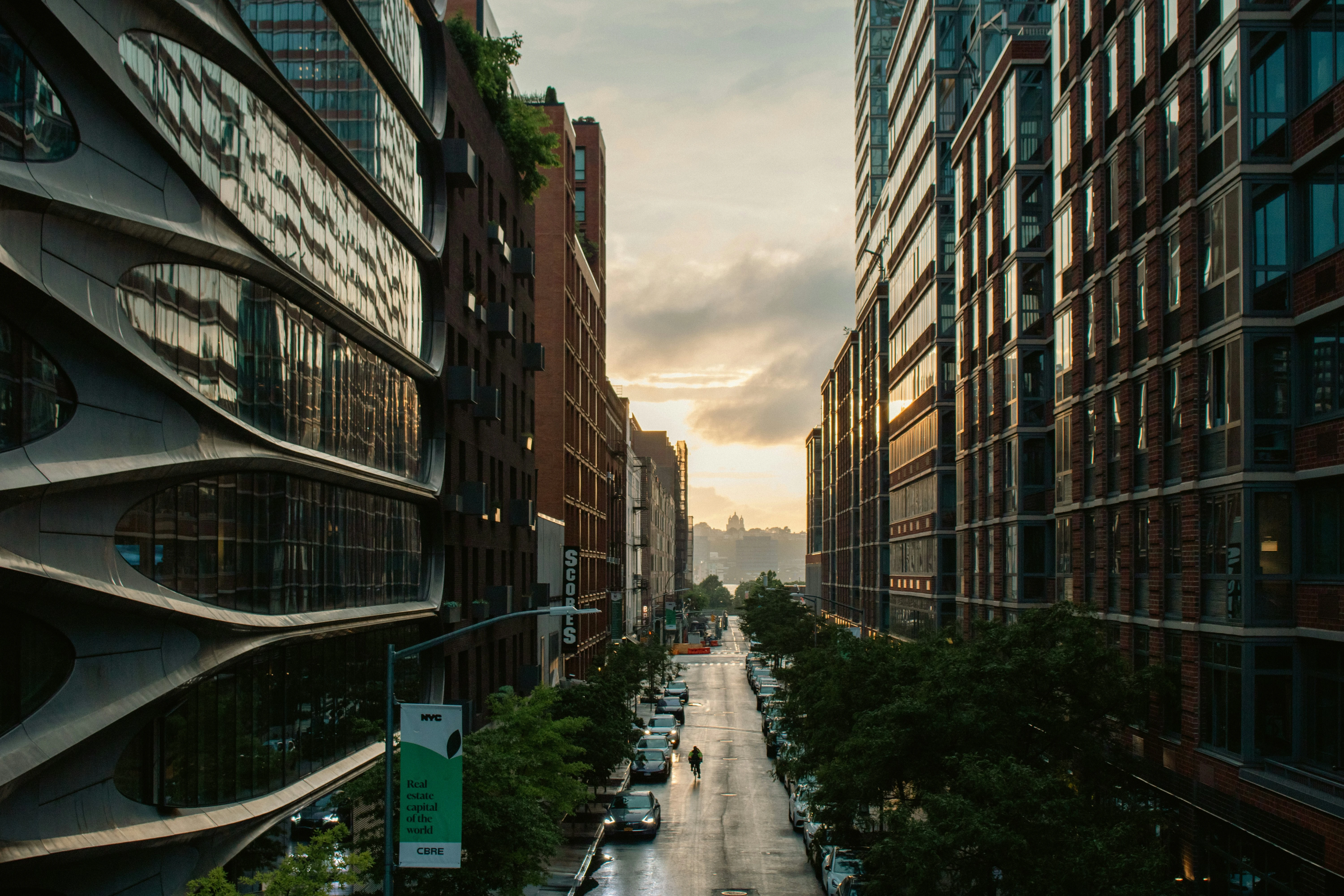 A photo of Chelsea photographed from the High Line. Chelsea is known for town houses, low-rise apartment buildings, and luxury high-rises.