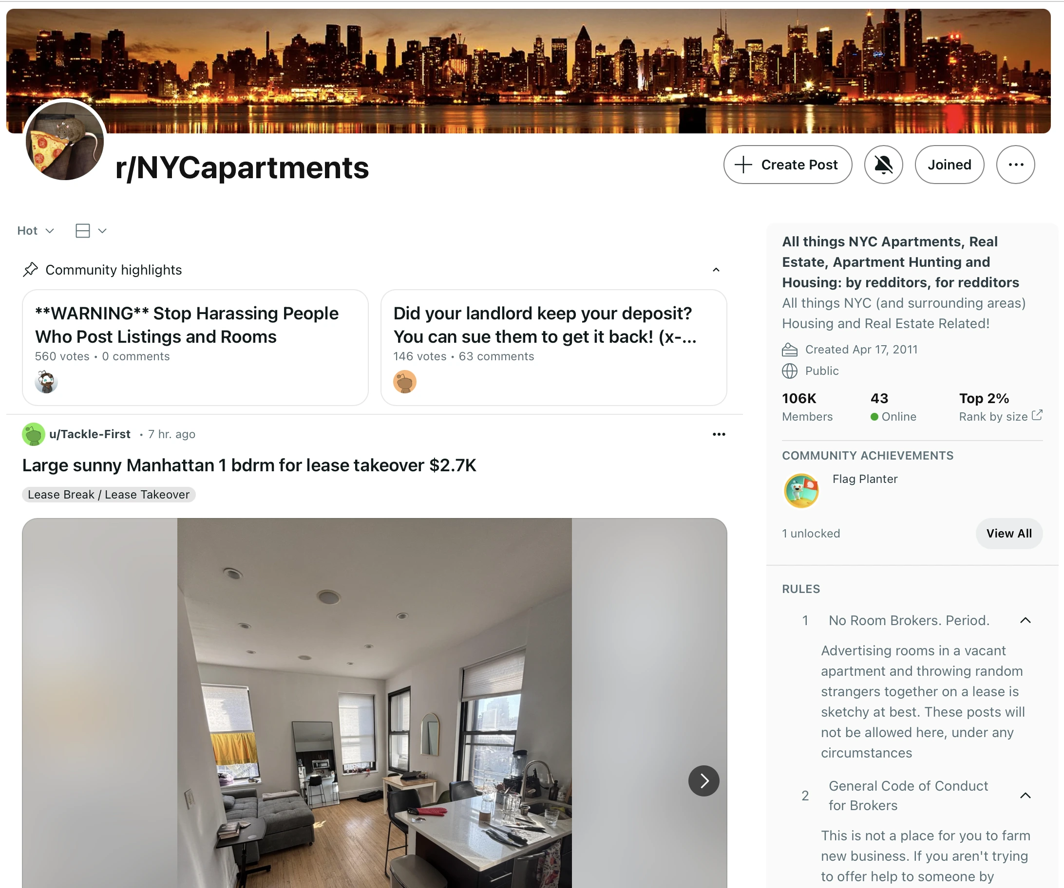 Home page of r/NYCapartments